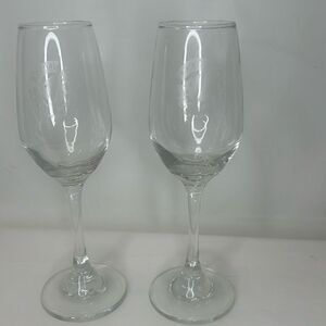 Madison Fondee 1827 Champagne Flutes 8 1/4 In Tall 3/4 Round Set 2 Bar Cocktail